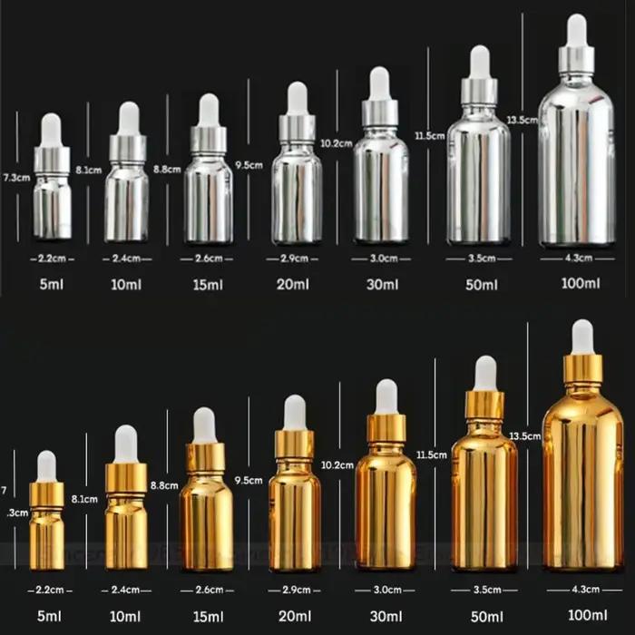 Gourde Compte-Gouttes en Verre Or/Argent