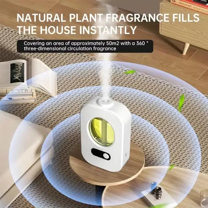 Diffuseur automatique mural pour parfumer et désodoriser la maison avec huile essentielle de bois de sandaul jasmin lavande rose violette ou citron pour ambiance relaxante et propre