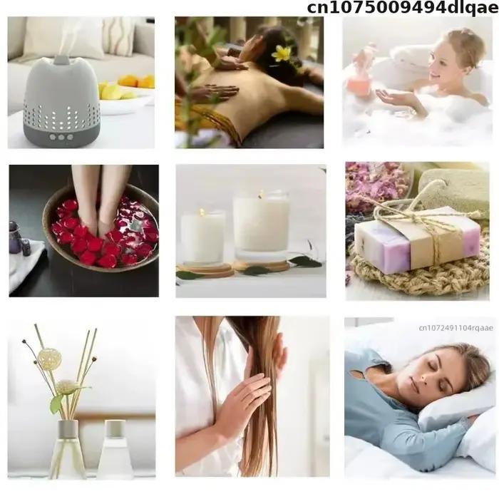 Huile Essentielle Végétale Pure et Naturelle de Lotus Bleu, Armoise et Neem pour Diffuseur, Huile Parfumée pour Maison, Fabrication de Bougies et Savons DIY