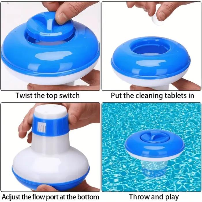Mini distributeur de chlore flottant réglable, 1 pièce, durable pour piscines intérieures et extérieures, distributeur de chlore flottant