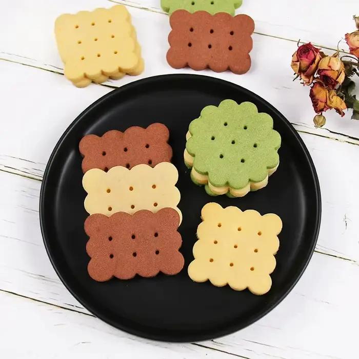 Emporte-pièce à biscuits au chocolat, classique, carré et rond, moule à biscuits, tampon à Fondant pressable, décoration de gâteau, fournitures de cuisson