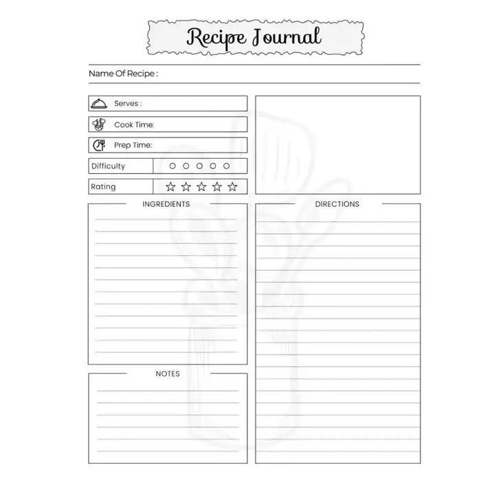 Nouveau carnet de recettes de dessins animés, spirale, couverture rigide, pages vierges, pour gérer les recettes amusantes, planificateur de repas, journal de recettes