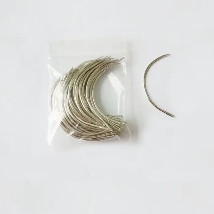 12 rouleaux de fil de tissage de cheveux en coton, avec 5 aiguilles incurvées en C pour trame de cheveux, clips de cheveux