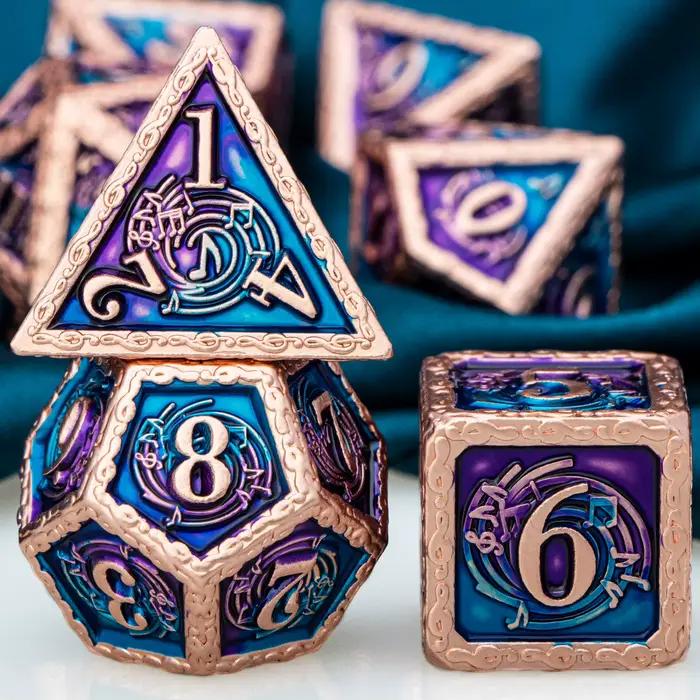Dés de jeu polyédriques en métal pour D&D, Dungeons & Dragons, Pathfinder, D20, jeu de table, ensemble de dés D&D