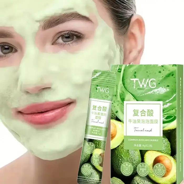 Ensemble de 12 masques faciaux à l'avocat - Nettoyage en profondeur et hydratation avec de la glycérine