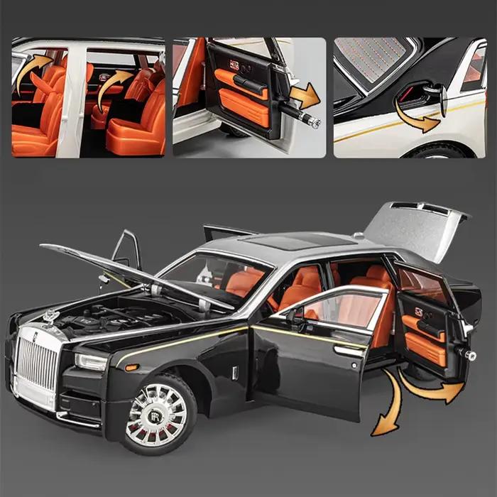 Rolls-Royce Phantom-Modèle de voiture de luxe en alliage moulé sous pression, véhicules jouets en métal, simulation de modèle de voiture, collection de lumière sonore, cadeaux pour enfants, 1/18