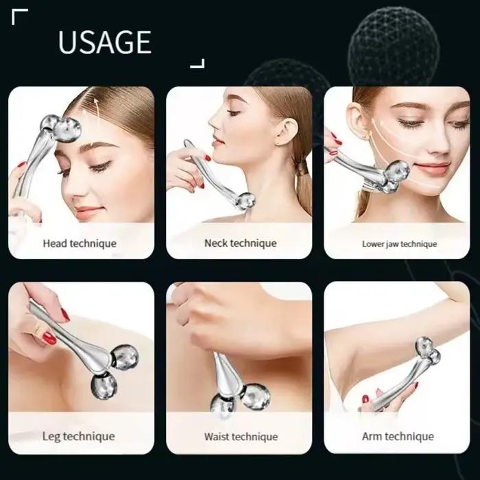 Rouleau de massage facial 3D en forme de V