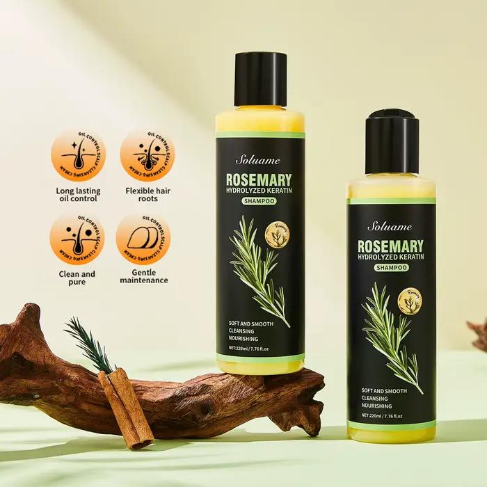 Shampoo au romarin avec kératine hydrolysée - Traitement capillaire doux