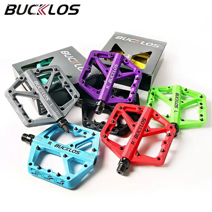 BUCKLOS pédale de vélo plate-forme de pédale ultralégère pour vélo de route VTT roulements scellés en Nylon antidérapant pédales plates pièce de vélo vtt