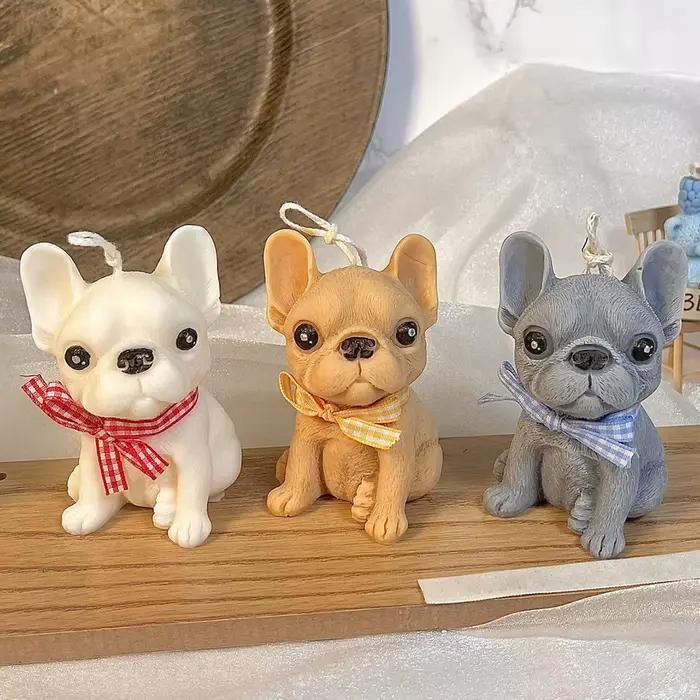 Moules à bougies en Silicone 3D pour chien, Shar Pei, chiot, plâtre parfumé, savon, gâteau au chocolat, Fondant, bricolage, fabrication de moule Ainmal