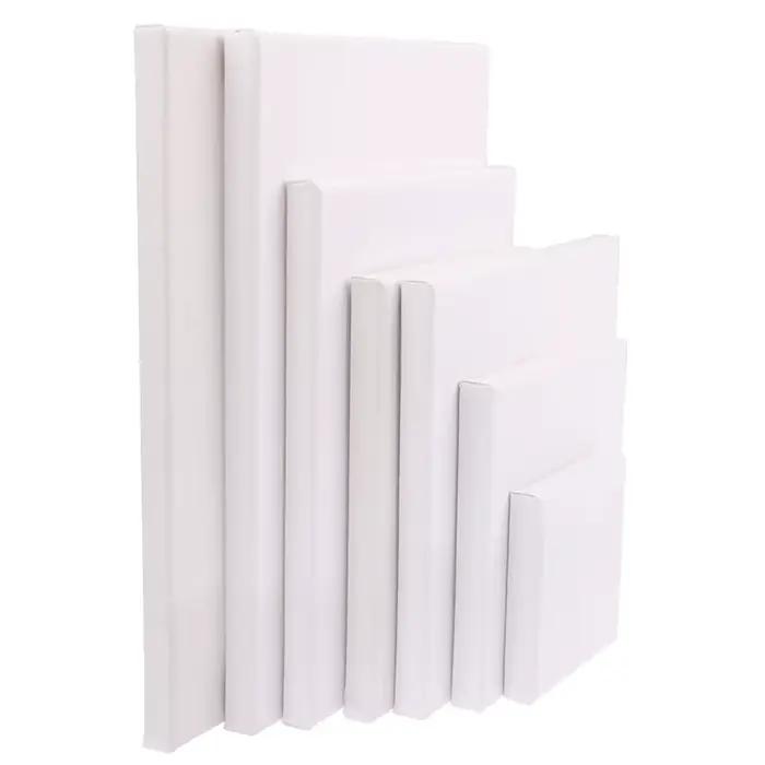 Toile d'artiste carrée vierge blanche, peinture à l'huile sur toile, peinture à l'huile d'interconnexion acrylique avec cadre en bois comme apprêt