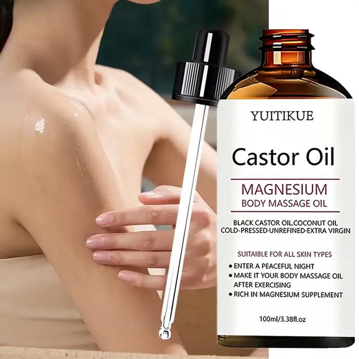 Huile de massage corporelle au magnésium et à l'huile de ricin YUITIKUE