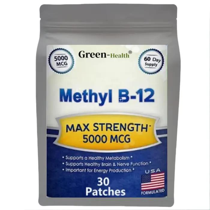 Patchs A5YE Vitamine B12 5000 MCG - Support du cerveau et du cœur, Boost d'apprentissage de la mémoi