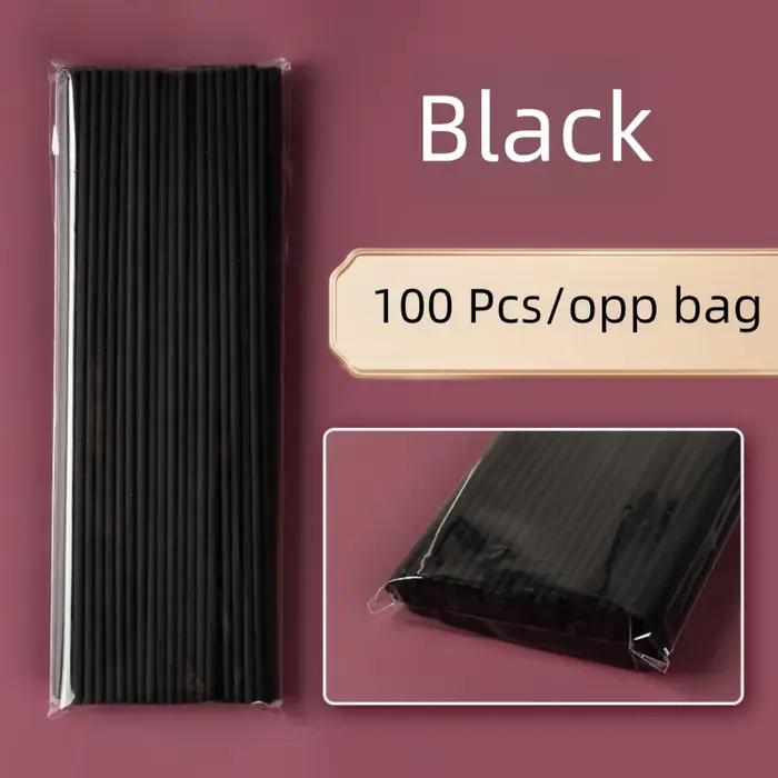 Bâtons de diffuseur d'aromathérapie épais en Fiber noire, recharge de parfum, 3mm x 20cm, 100 pièces