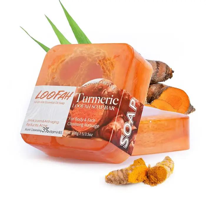 Savon aux huiles essentielles de curcuma luffa, frottement doux et exfoliant physique, savon nettoya