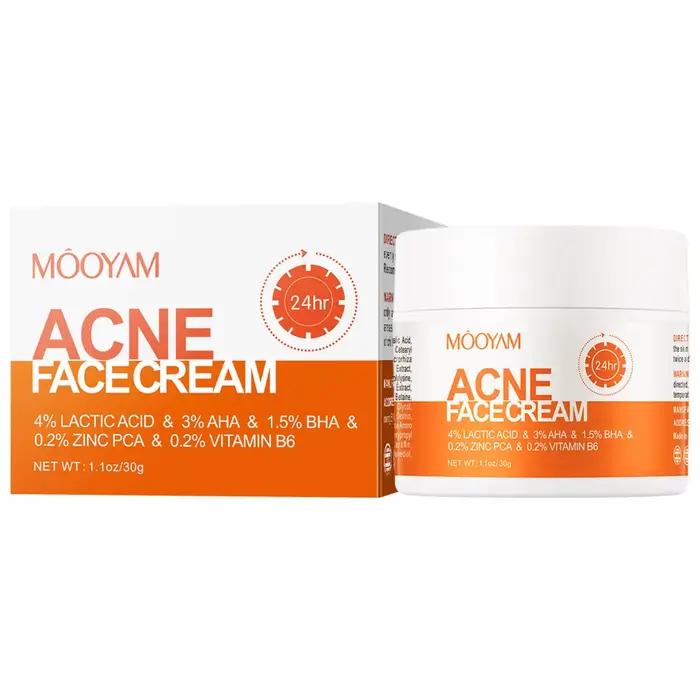 Crème Visage Anti-Acné aux Herbes, Gel Améliorant l'Acné, Atténue les Cicatrices d'Acné, Resserre le