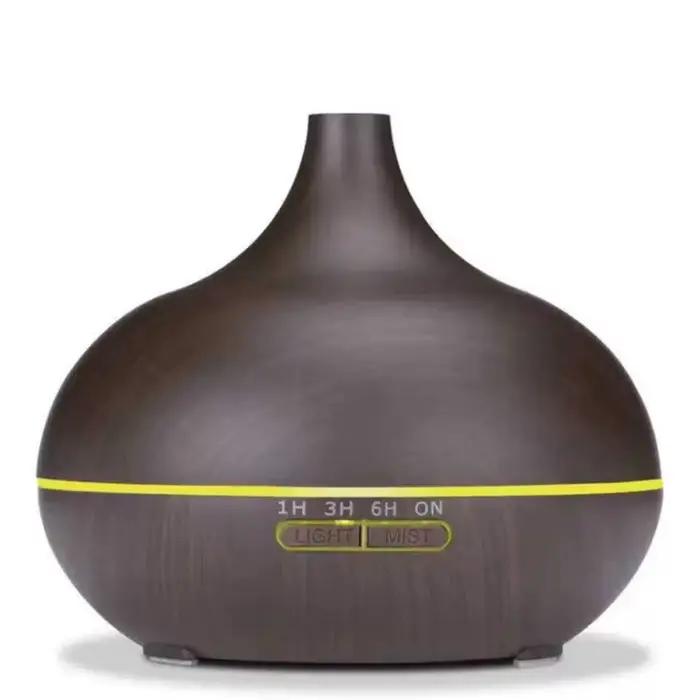Diffuseur d'huiles essentielles à effet bois avec grande production de brume - Machine d'aromathérap