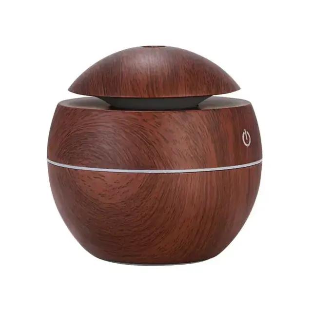 Humidificateur d'air ultrasonique USB, diffuseur d'arôme, Grain de bois, veilleuse LED, diffuseur d'