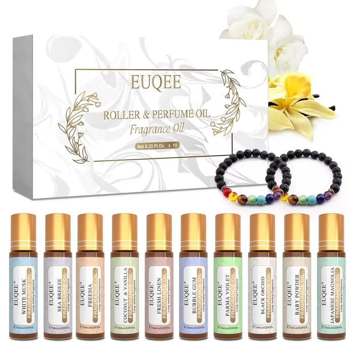 10 pièces/ensemble huile d'aromathérapie Roll-On musc blanc noix de coco vanille brise de mer bébé p