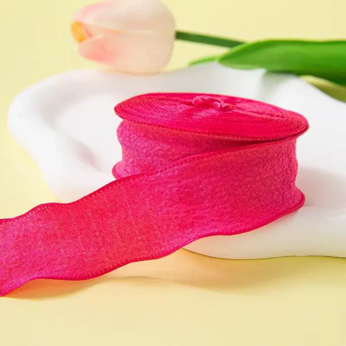 1 rouleau de ruban en fil de queue de poisson uni, pour invitation de mariage, bouquets de fleurs, f