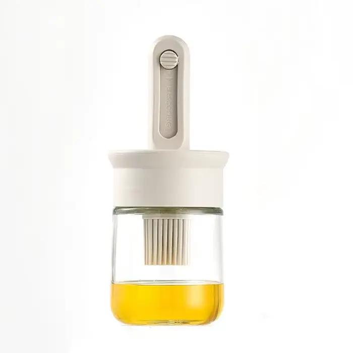 Bouteille distributrice d'huile sans BPA, ensemble de brosses en silicone pour la cuisson, le barbec