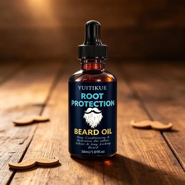 Huile de protection des racines de la barbe 30ml YUITIKUE, huile hydratante et adoucissante pour la