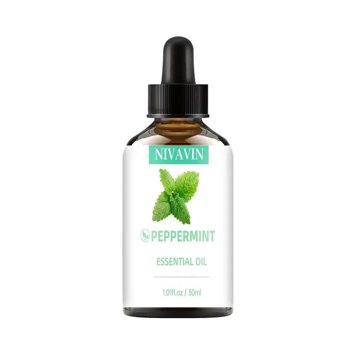 Huile essentielle de menthe poivrée NIVAVIN 30ml/60ml/100ml Fraîchement extraite de plantes naturell