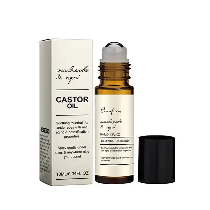 Huile de Ricin pour les yeux, Essence à bille, hydratante, lisse, zone des yeux, sérum nourrissant p