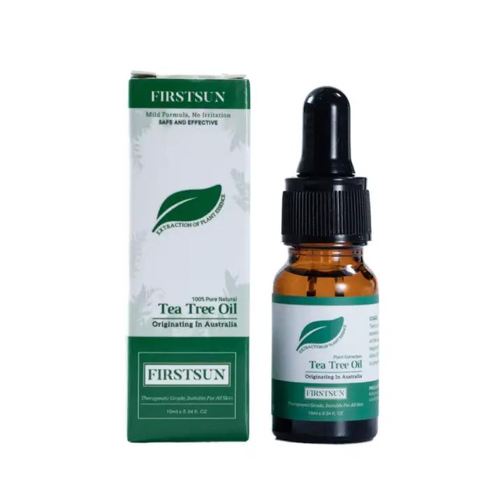 Huile d'arbre à thé biologique pour la peau, le visage, le cuir chevelu, traitement de l'acné, huile