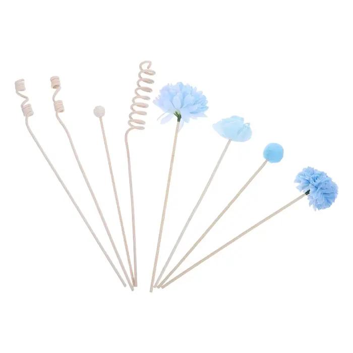 8 bâtonnets diffuseurs de rechange pour huiles essentielles - Fleurs de roseaux d'aromathérapie natu