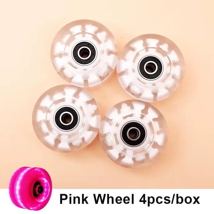 Roues de patins à roulettes lumineuses durables, avec roulements, adaptées au patinage à Double rang