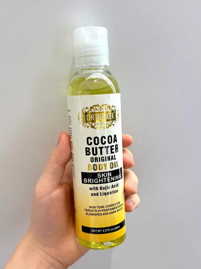 Huile de soin pour le corps au beurre de cacao, 118ML, hydrate et nourrit la peau, huile essentielle