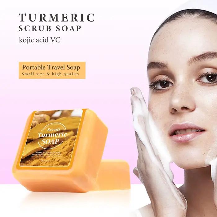 Le savon nettoyant aux huiles essentielles de curcuma contenant l'acide citrique Vc peut nettoyer en