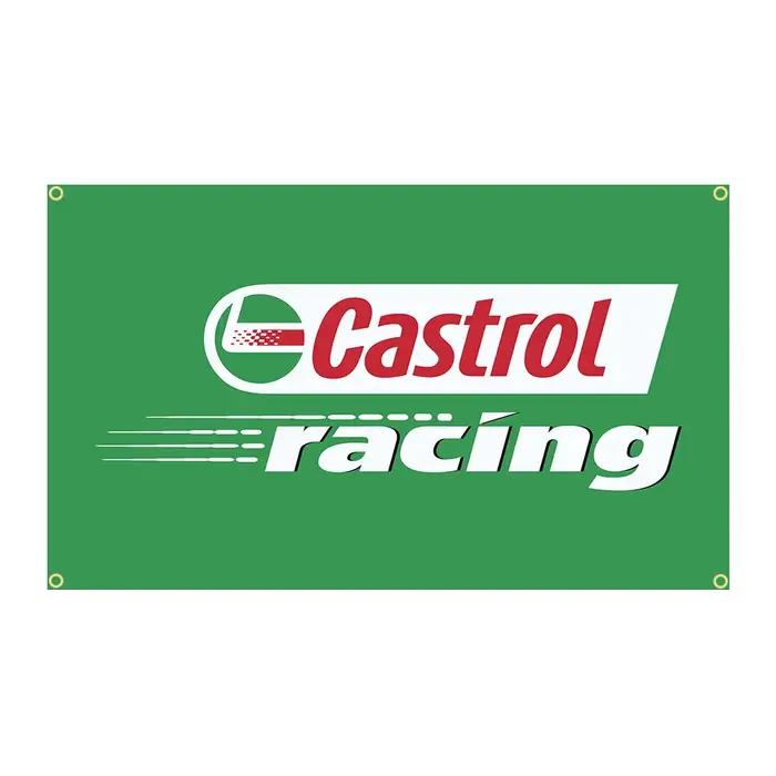 Bannière de décoration imprimée en polyester, 90x150cm, Castrols, Wakefield, Motor 173 Racing Feel,
