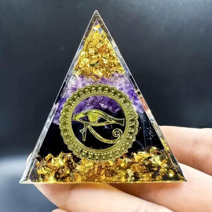 Pyramide Orgone Alanding Yst, 1 pièce, oeil d'horus en Égypte, art en cristal, cadeau d'énergie