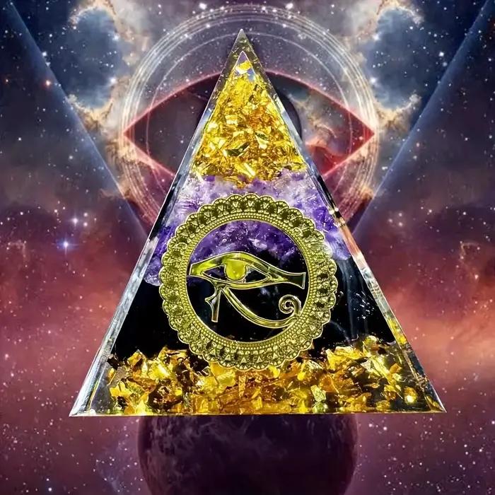 Pyramide Orgone Alanding Yst, 1 pièce, oeil d'horus en Égypte, art en cristal, cadeau d'énergie