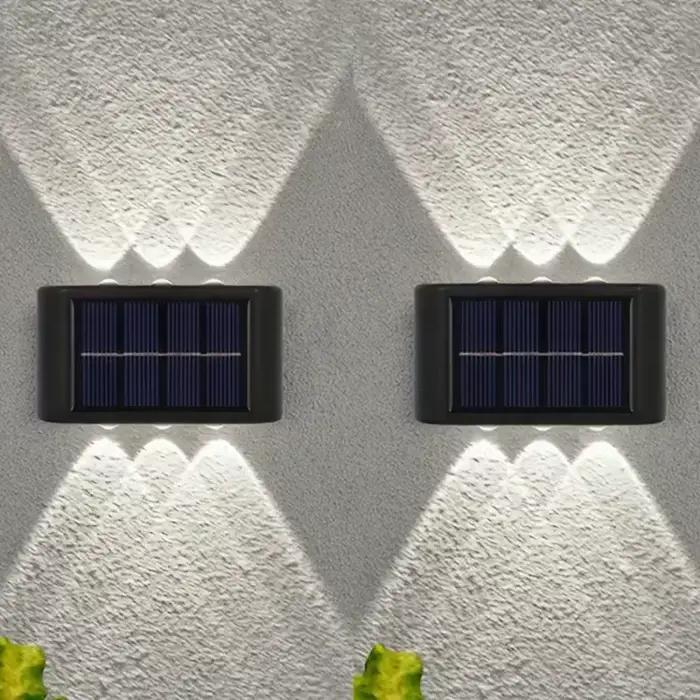 Lampe murale solaire LED extérieure étanche, allumage automatique du crépuscule à l'aube, pour clôture, jardin, cour, porche, allée, patio, décoration de la maison