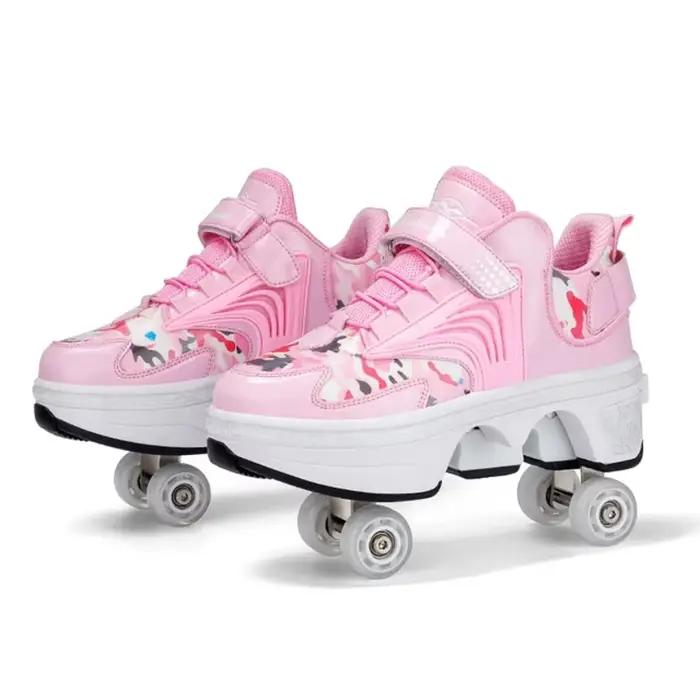 Patins à roulettes à quatre roues pour enfants, chaussures de sport et de loisirs, pour garçons et filles, pour adultes