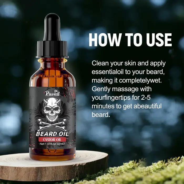 Huile essentielle de barbe riche en huile de ricin
