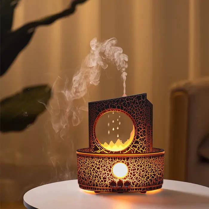 Zen Rain Clouds Diffuseur d'arôme Humidificateur d'air ultrasonique Machine d'huile essentielle pour la décoration de bureau à la maison avec 3 lampes colorées