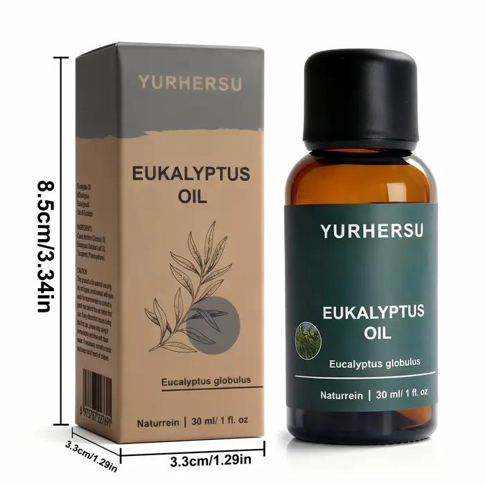 Huile d'eucalyptus naturelle 100% pure pour détente et soins de la peau et des cheveux bouteille de 30 ml relaxation soulagement du froid bien-être quotidien