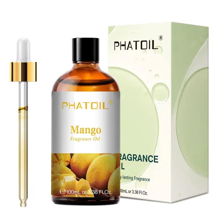 PHATOIL 100ml huile parfumée aux fruits avec compte-gouttes-noix de coco et vanille mangue pastèque fraise huiles d'aromathérapie pour diffuseur