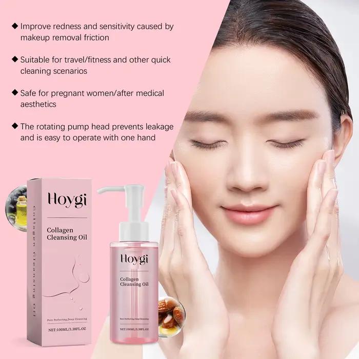 Huile nettoyante au collagène démaquillant nettoyage en profondeur des Pores Exfoliation dissoudre crème solaire points