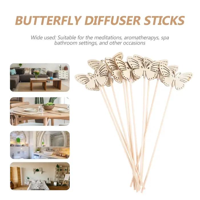 Bâtonnets diffuseurs en bois robustes en forme de papillon