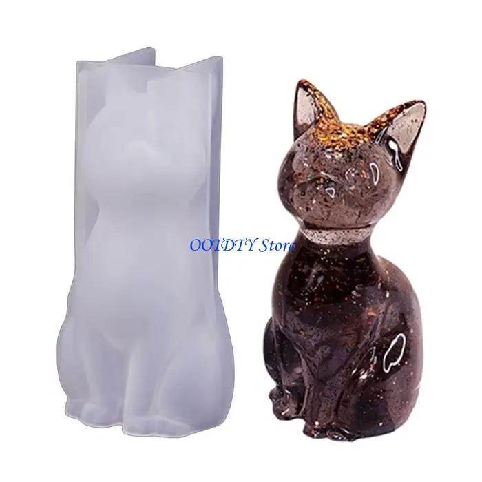 Moule à bougie antiadhésif 367A, chat, chien, lapin, facile à démouler, pour fabrication bougies, ornement bureau,
