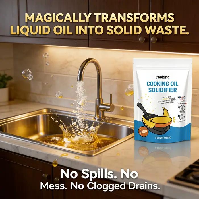 Outil de nettoyage écologique pour la transformation rapide en gel de l'huile usagée de cuisine et des huiles comestibles usagées, solution durable