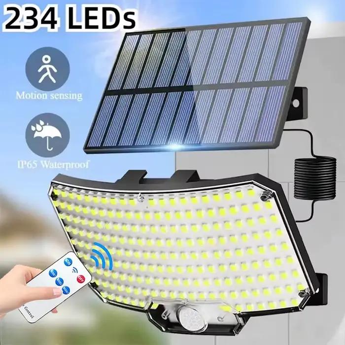 Lumière solaire extérieure Super lumineuse capteur de mouvement solaire forte puissance LED applique murale de jardin IP65 étanche 3 modes de fonctionnement