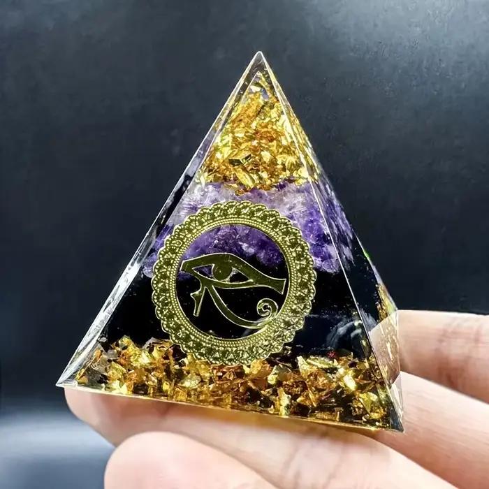 Pyramide Orgone Alanding Yst, 1 pièce, oeil d'horus en Égypte, art en cristal, cadeau d'énergie