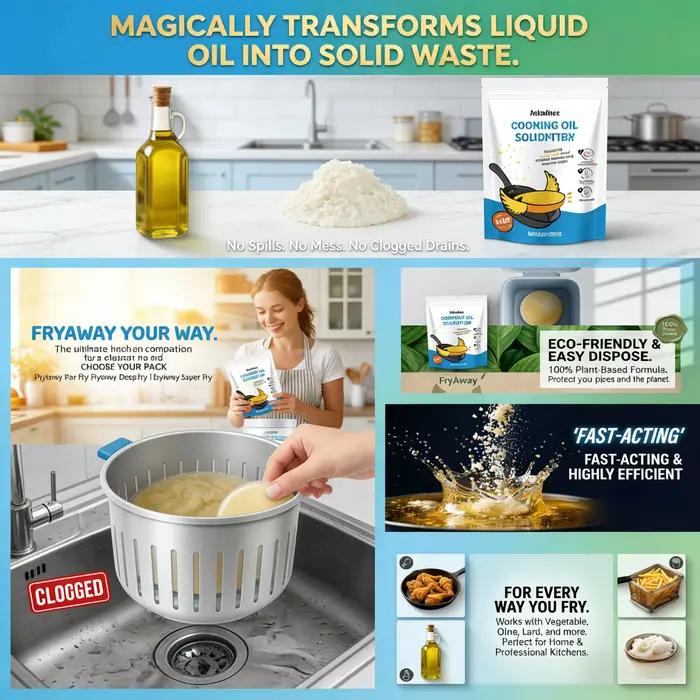 Outil de nettoyage écologique pour la transformation rapide en gel de l'huile usagée de cuisine et des huiles comestibles usagées, solution durable