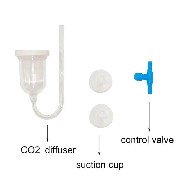 Diffuseur de CO2 pour réacteur de bulles d'aquarium, système de CO2, atomiseur pour Aquarium, plantes vivantes, raffineur de culture d'herbe et d'eau avec ventouse